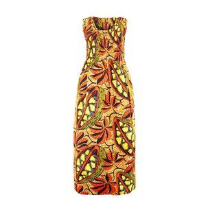 Long Maxi Dress 100% Cotton One Size Fit All African Dress Ankara Print Bohemian